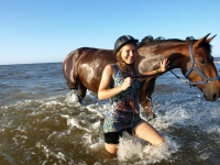 Horses love swimming in the sea; so do we :) Explore this <a href="http://www.adventureride.eu/en/select-dates/empty_beaches_of_slitere_national_park/">horseback riding vacation</a> in Slitere national park